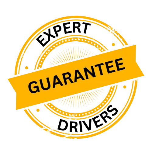 On-time service expert guarantee drivers badge - Cherry Cabs